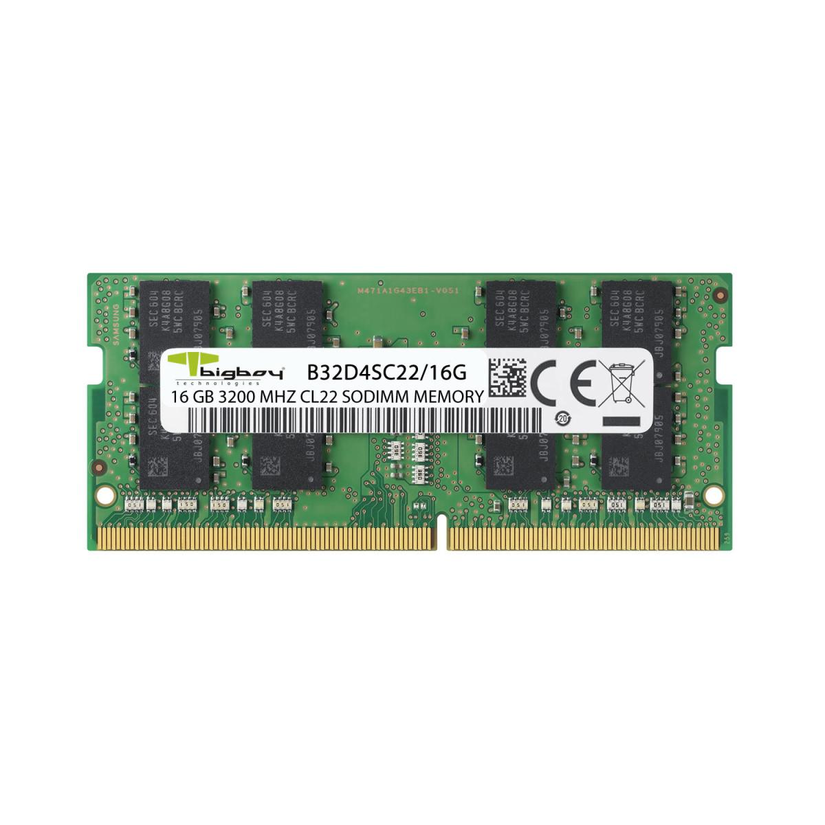 Bigboy 16GB DDR4 3200MHz CL22 Notebook Rami B32D4SC22/16G