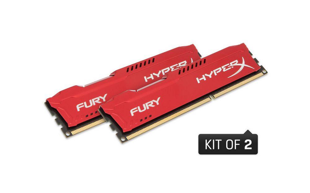 Kingston HyperX FURY Red 16 GB DDR3 1600 MHz CL10 Performans Ram Kiti (2x8GB) HX316C10FRK2/16