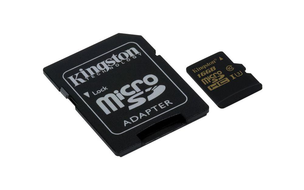 Kingston 16 GB SDHC Class 3 (U3) UHS-I microSD Hafıza Kartı SDCG/16GB
