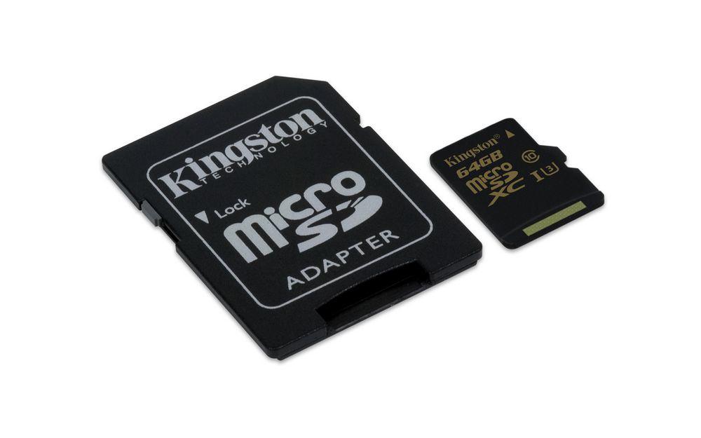 Kingston 64 GB SDXC Class 3 (U3) UHS-I microSD Hafıza Kartı SDCG/64GB