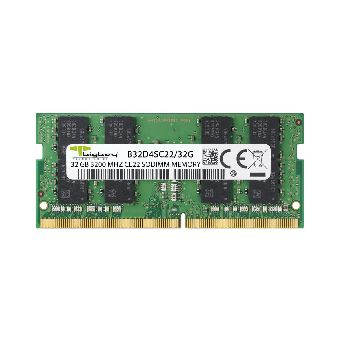 Bigboy 32GB DDR4 3200MHz CL22 Notebook Rami B32D4SC22/32G