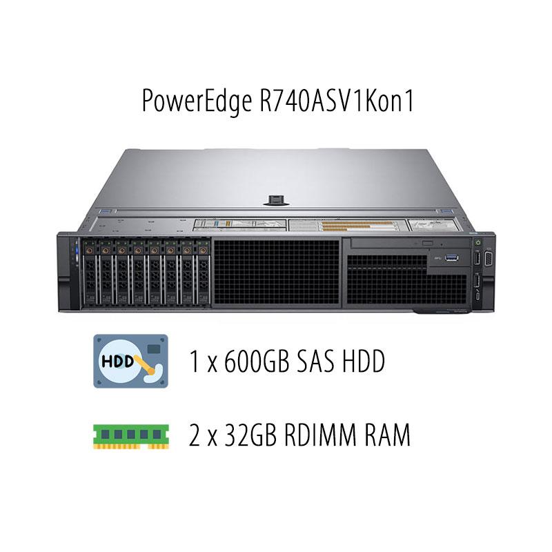 DELL PowerEdge R740 SX-4208 64GB 1X600GB SAS 2x750W 2U Rack Sunucu R740ASV1Kon1