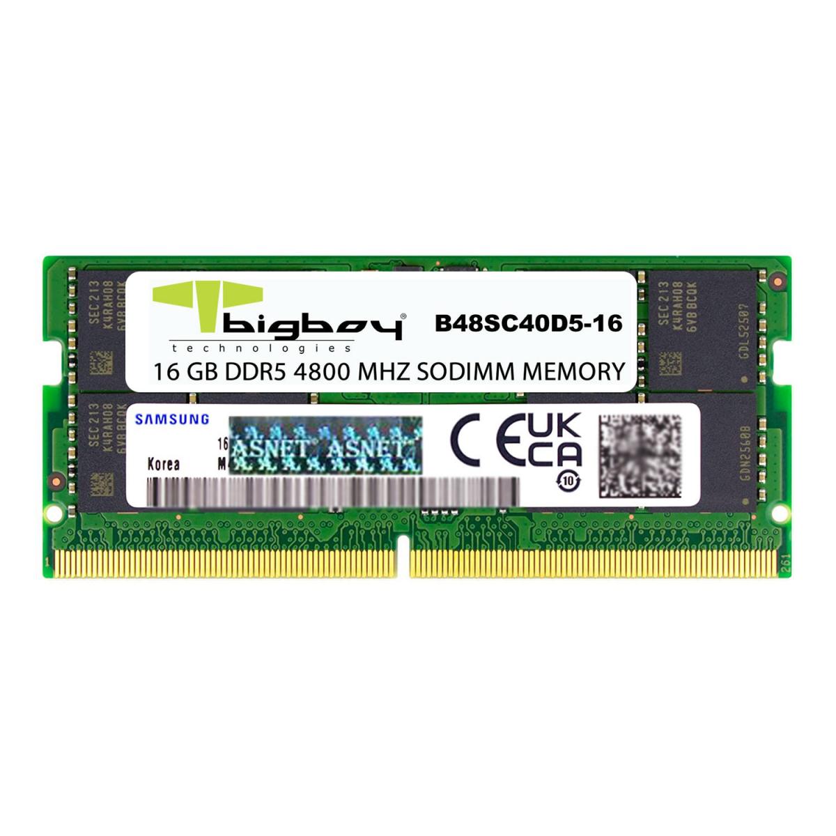 Bigboy 16GB DDR5 4800MHz CL40 Notebook Ram B48SC40D5-16