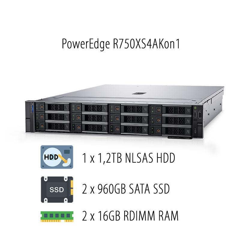 DELL PowerEdge R750XS Xeon Silver 4310 32GB 2xPM893 960G SSD 1.2T HDD 2x600W R750XS4AKon1